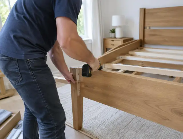 Desmontaje de una cama con desarmador eléctrico